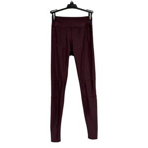 Alo Yoga Mesh Inset Burgundy Leggings Size XS